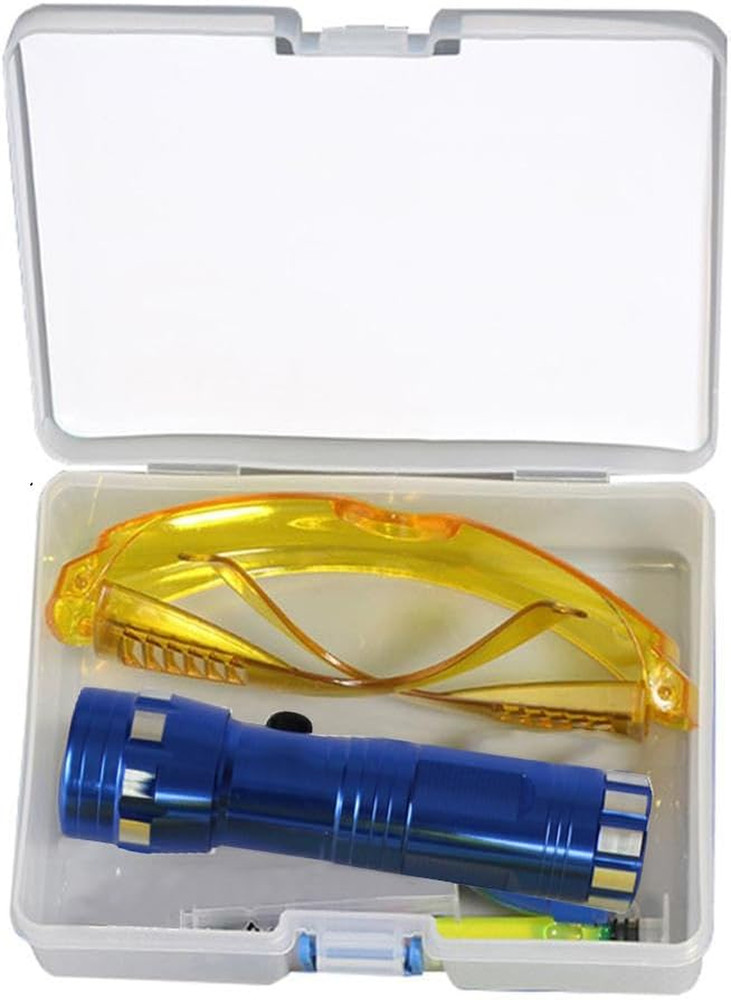 Leak Detector Kit, Fluorescent Protective Glasses Air Conditioning Accurate Leak