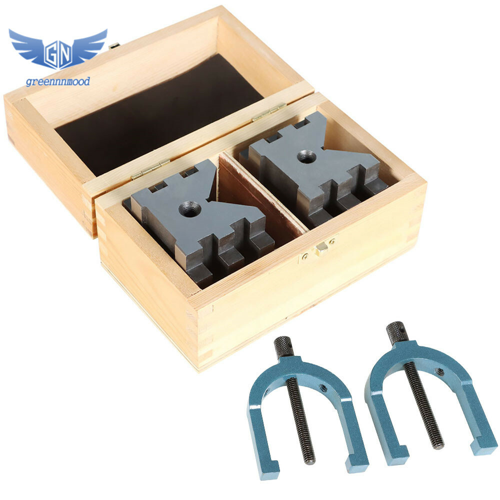 Multi-Use 2-3/8" x 2-3/4" x 2" V-Block and Clamp Set Hardened Steel Precision
