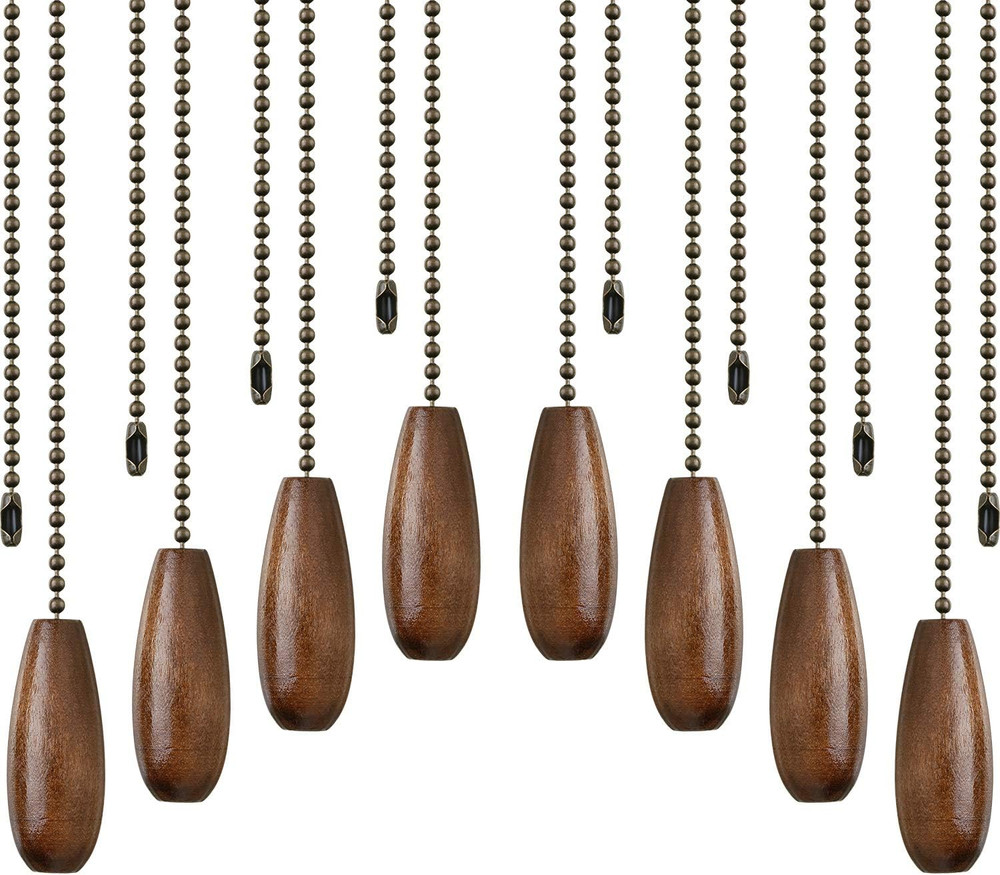 8 Pieces Ceiling Fan Pull Chains Extender Wooden Pendant Pull Chain Extension fo