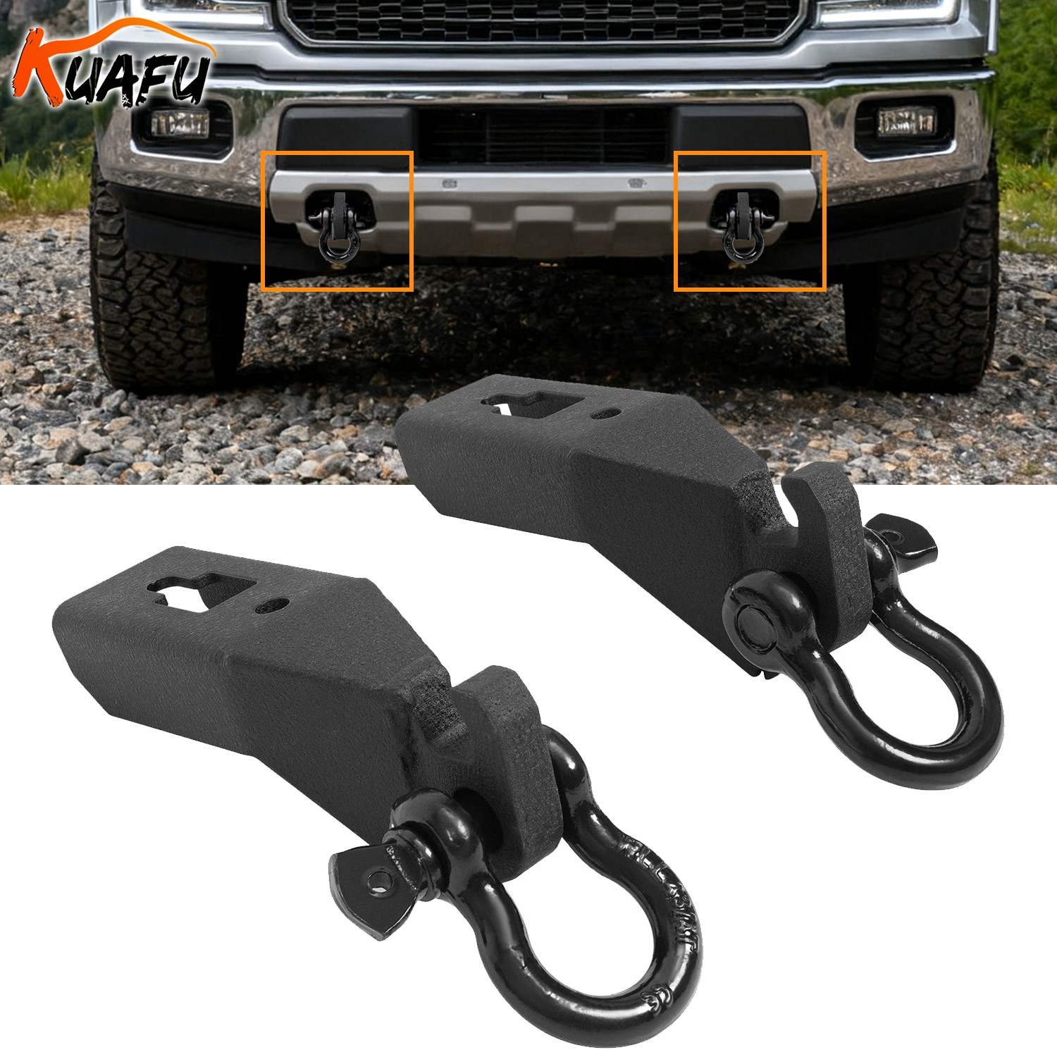 Front Tow Hook Bracket Replacement Shackle Mount Kit For Ford F150 F-150 2009-23