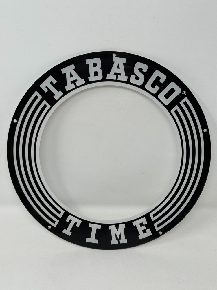 Tabasco Time 1987 Illuminated Wall Clock Clock Face Cover REPLACEMENT PART