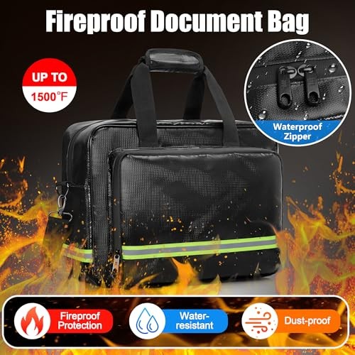 Fireproof Document Bag with Accordion File Organizer, Fireproof Document Safe