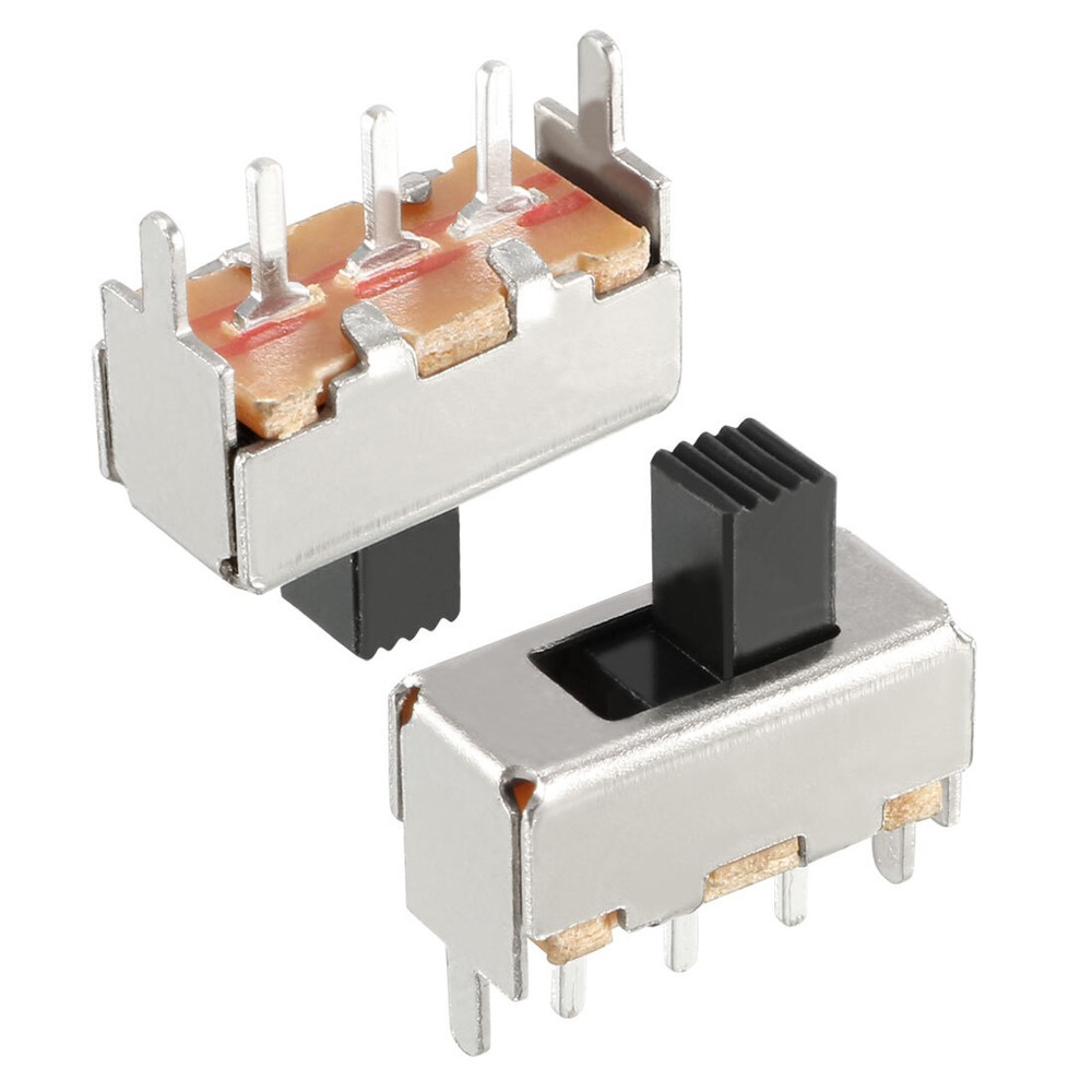 20pcs 4mm Vertical Sliding Switch SPDT 1P2T 3 Terminals PCB Locking-