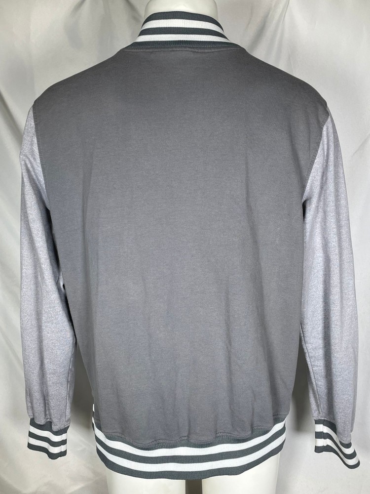 Star Wars Grey Snap Button Up Varsity Track Jacket Men's LARGE