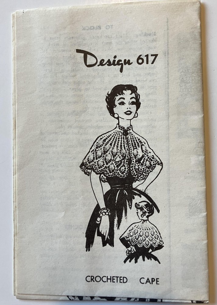 Crochet Pattern Cape Pineapple Shell Stitch Design 617 Vintage Mail Order
