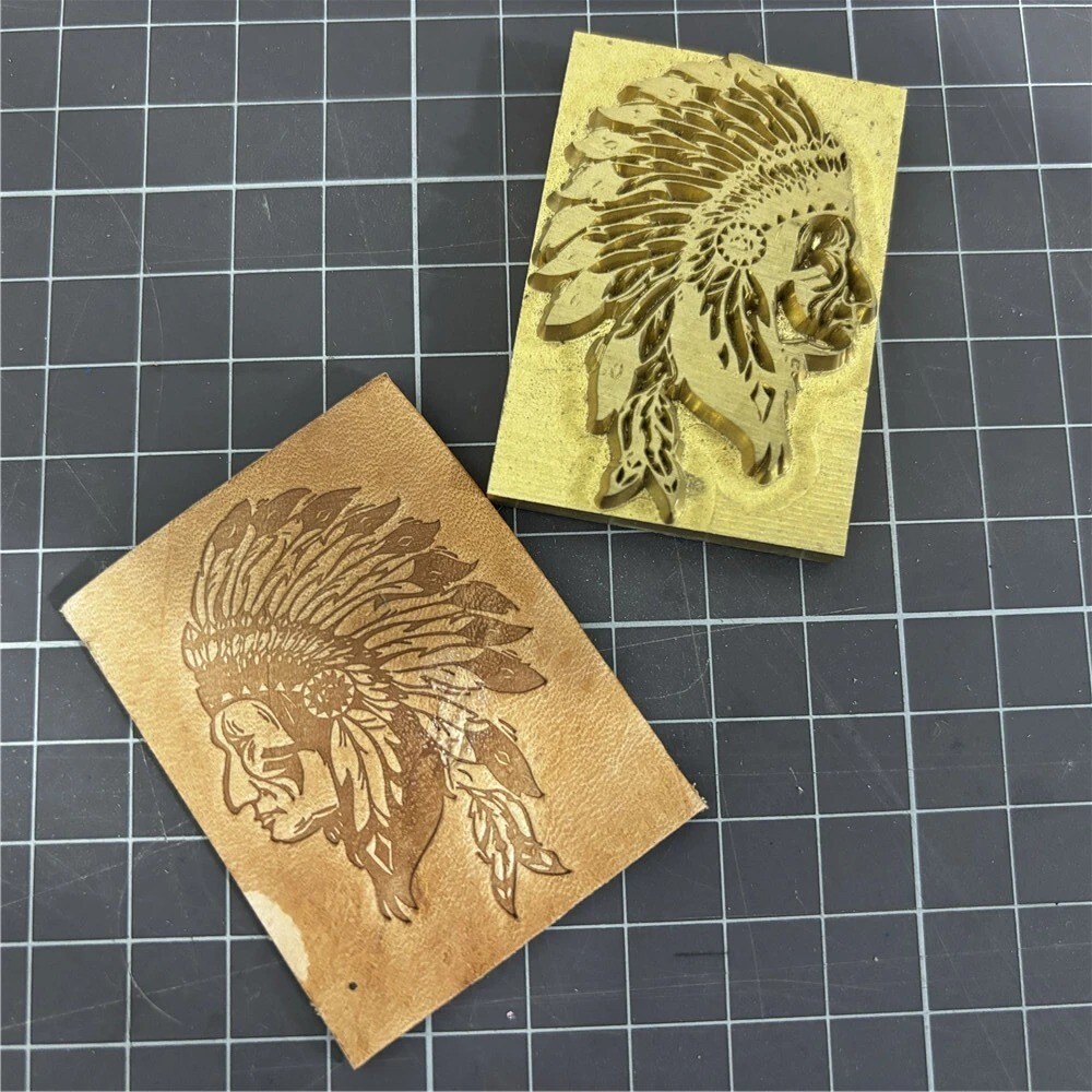 2Pcs Indian Pattern Leather Stamp Brass Mold Hot Stamping Embossing Craft Tools