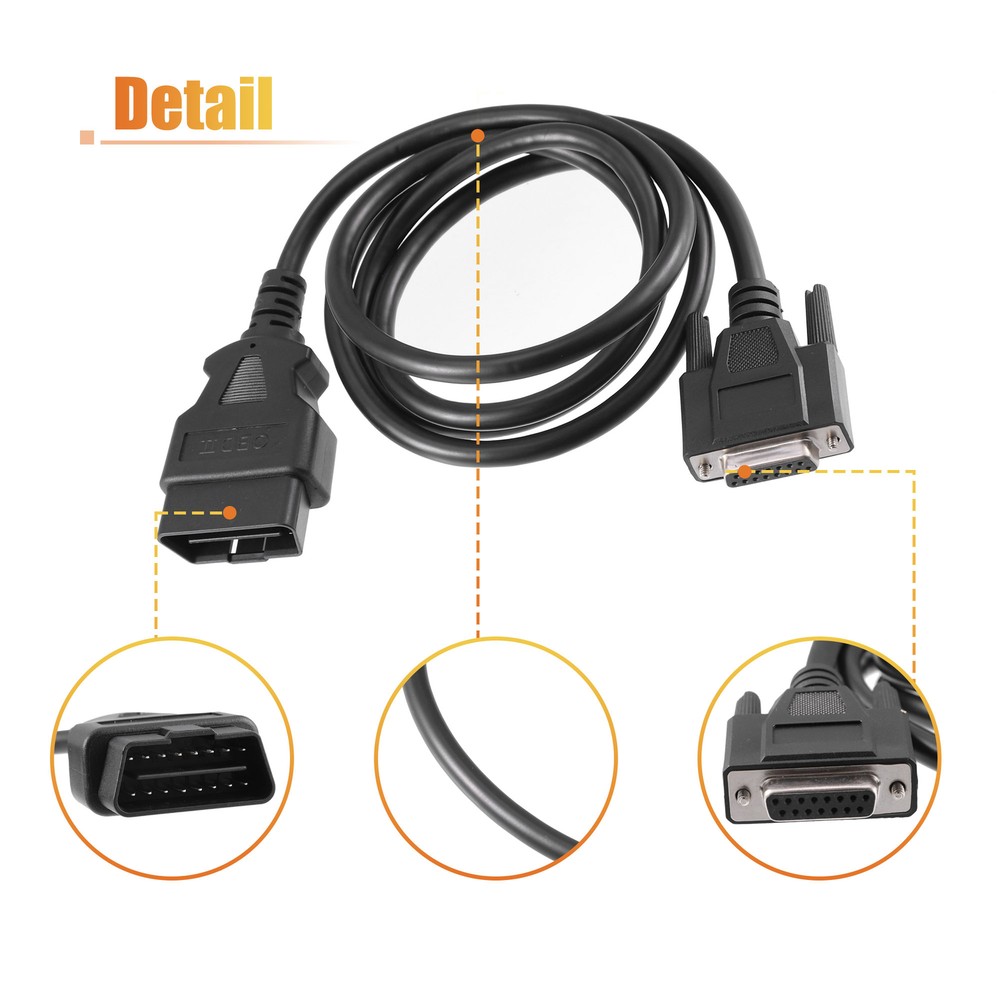 OBDII OBD2 Main Cable Diagnostic Tool Adapter Connector Cable for Launch X431