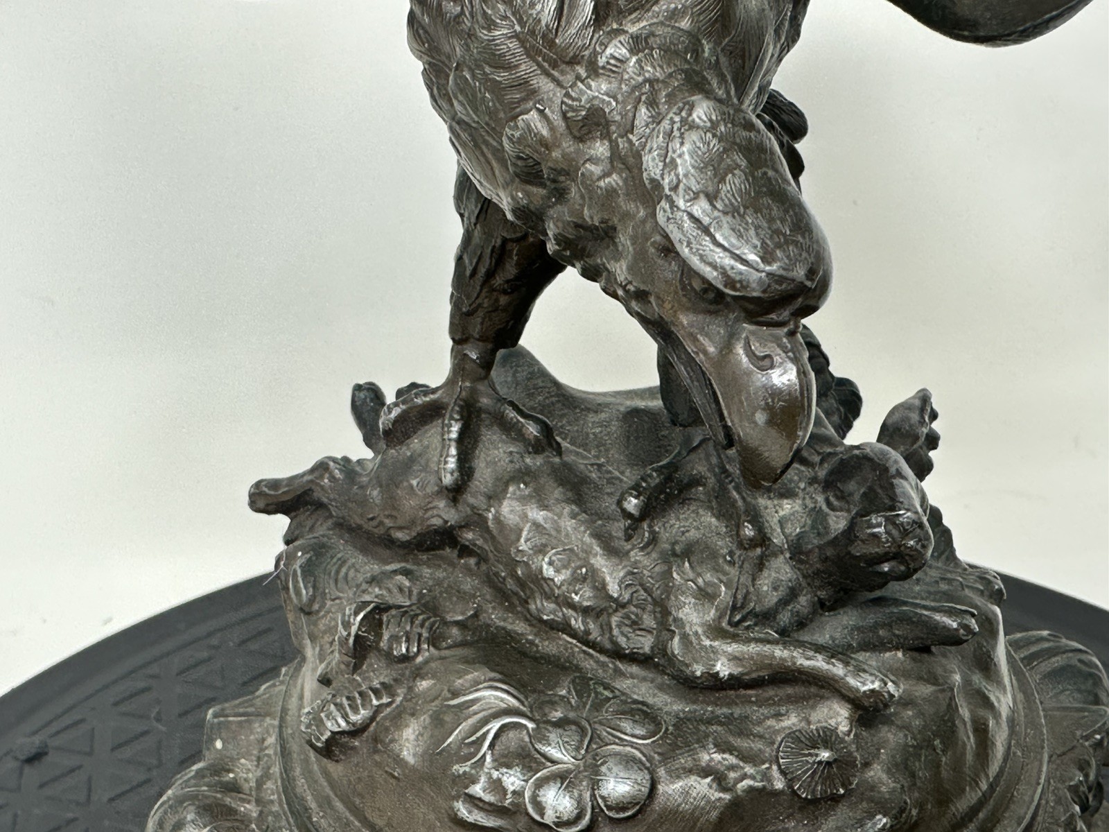 Antique French Bronze Eagle (?) Attacking Hare 9.5” Style of Jules Moigniez