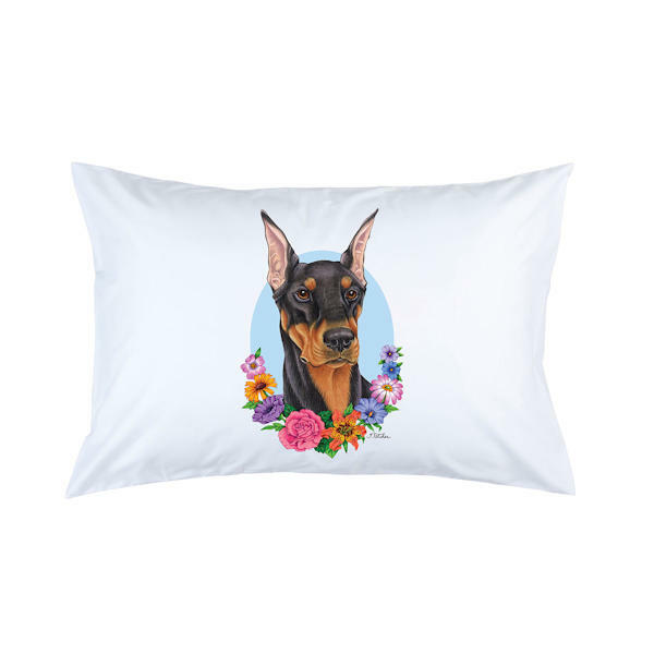 Doberman Black & Tan Cropped Micro Fiber Pillowcase
