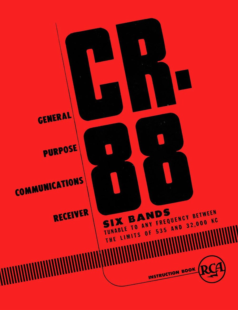 RCA CR88 CR-88 Communication Receiver Manual