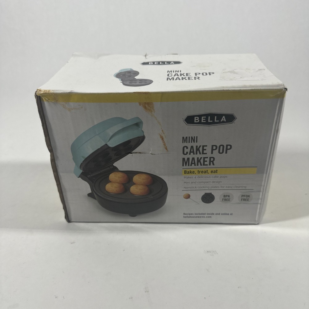 Bella Mini Cake Pops Maker Blue Nonstick Cooking Compact 350w