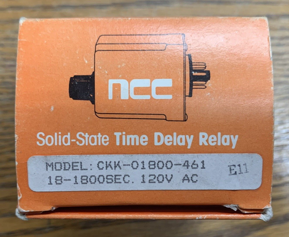 NCC CKK-01800-461 SOLID STATE TIME DELAY RELAY 120VAC **NEW IN BOX-GUARANTEED**
