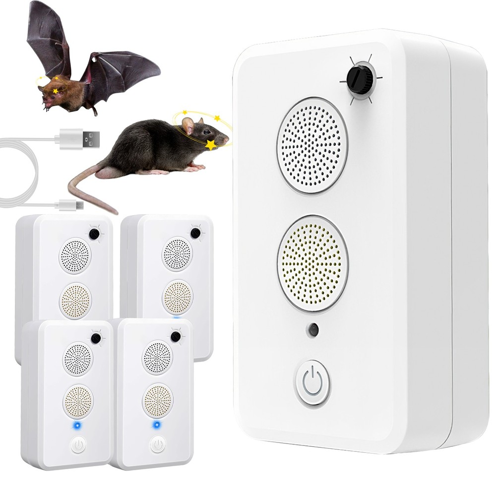 2/4PCS Electronic  Ultrasonic Bats Rat Mouse Control Rechargeable