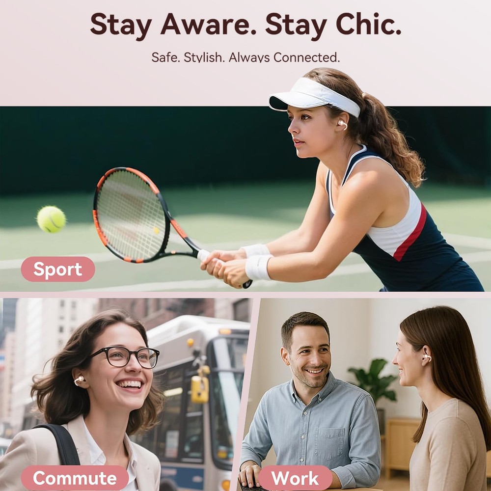 Ear Clip Bone Conduction Earbuds Wireless Bluetooth 6.0 Stereo Earphone Headset