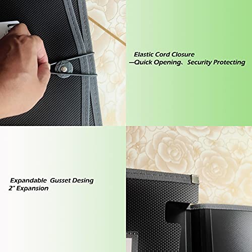 Premium Quality Plastic Expanding File Folder Document Organizer, 3pack- Black