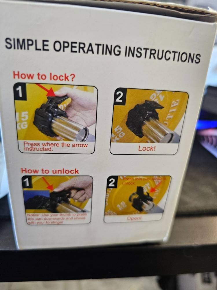 Barbell Clamps 2inches With Simple Operating Instruction