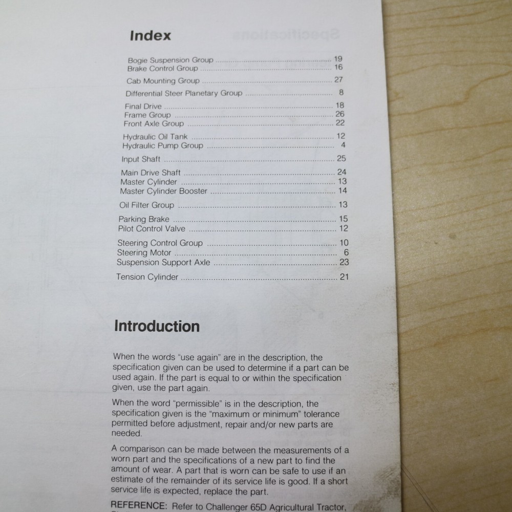 CAT Challenger 65D 75C 85C Tractor Undercarriage SPECIFICATION Service Manual