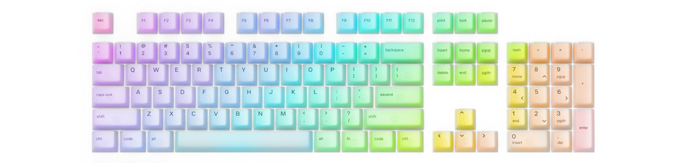 Glorious - Polychroma Translucent Universal RGB Keycaps for 100% 85% 80% TKL