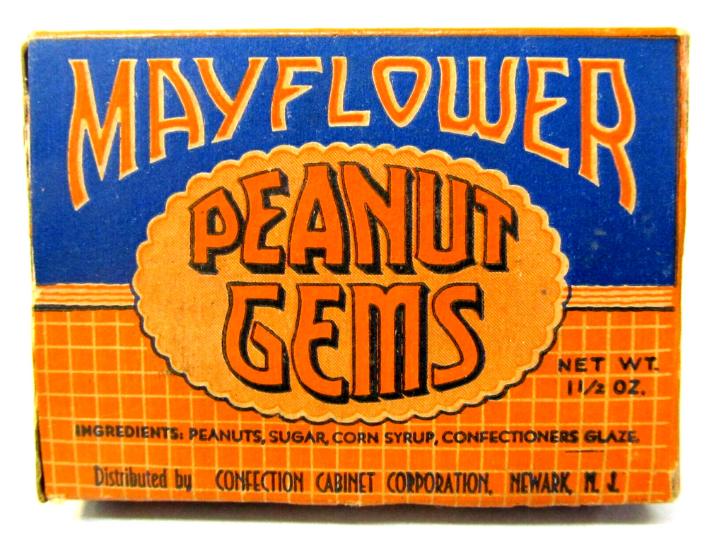 circa 1950 or earlier MAYFLOWER PEANUT GEMS empty BOX