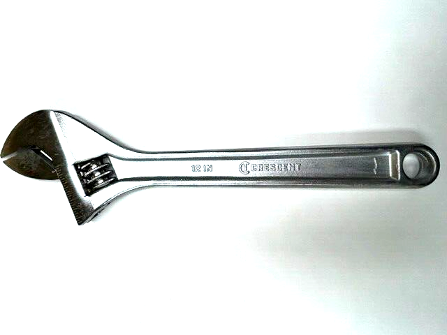 12" ADJUSTABLE WRENCH CHROME PLATED CRESCENT AC212BK