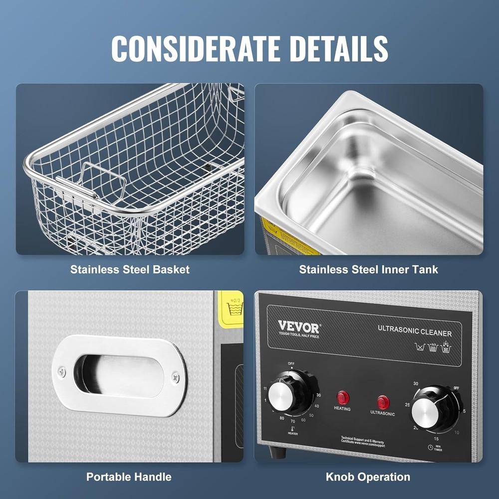 Professional 3L Sonic Cleaner with Heated Function - Ideal for Delicate Items