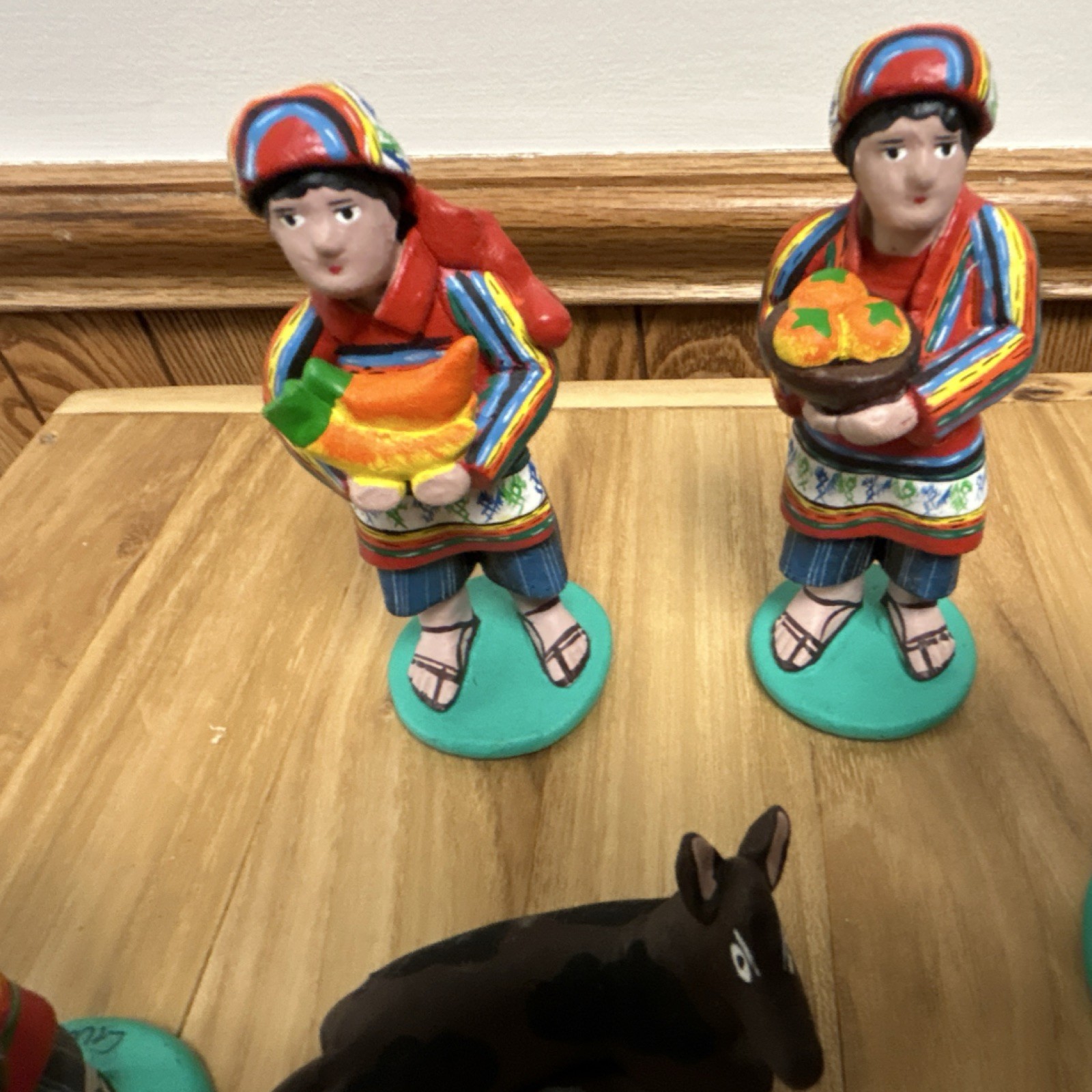 Handmade Peruvian Folk Art Figurine Set Signed San Juan Comalapa’