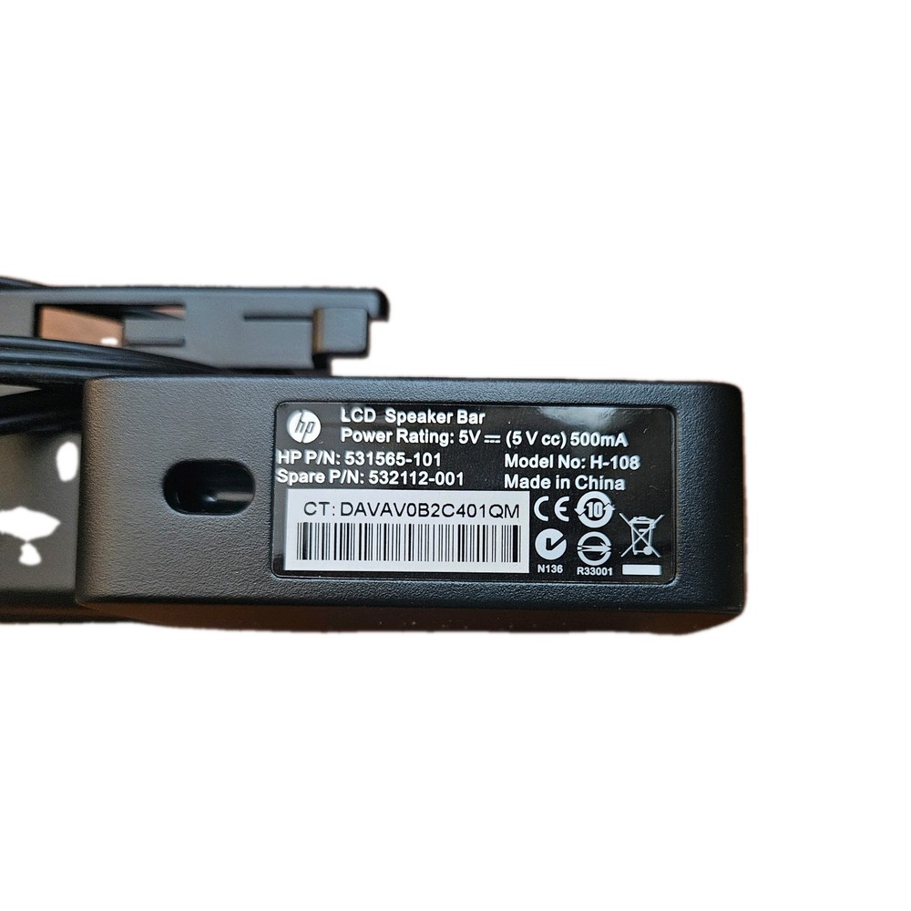 HP LCD Computer Speaker Sound Bar Model H-108 13 Inch
