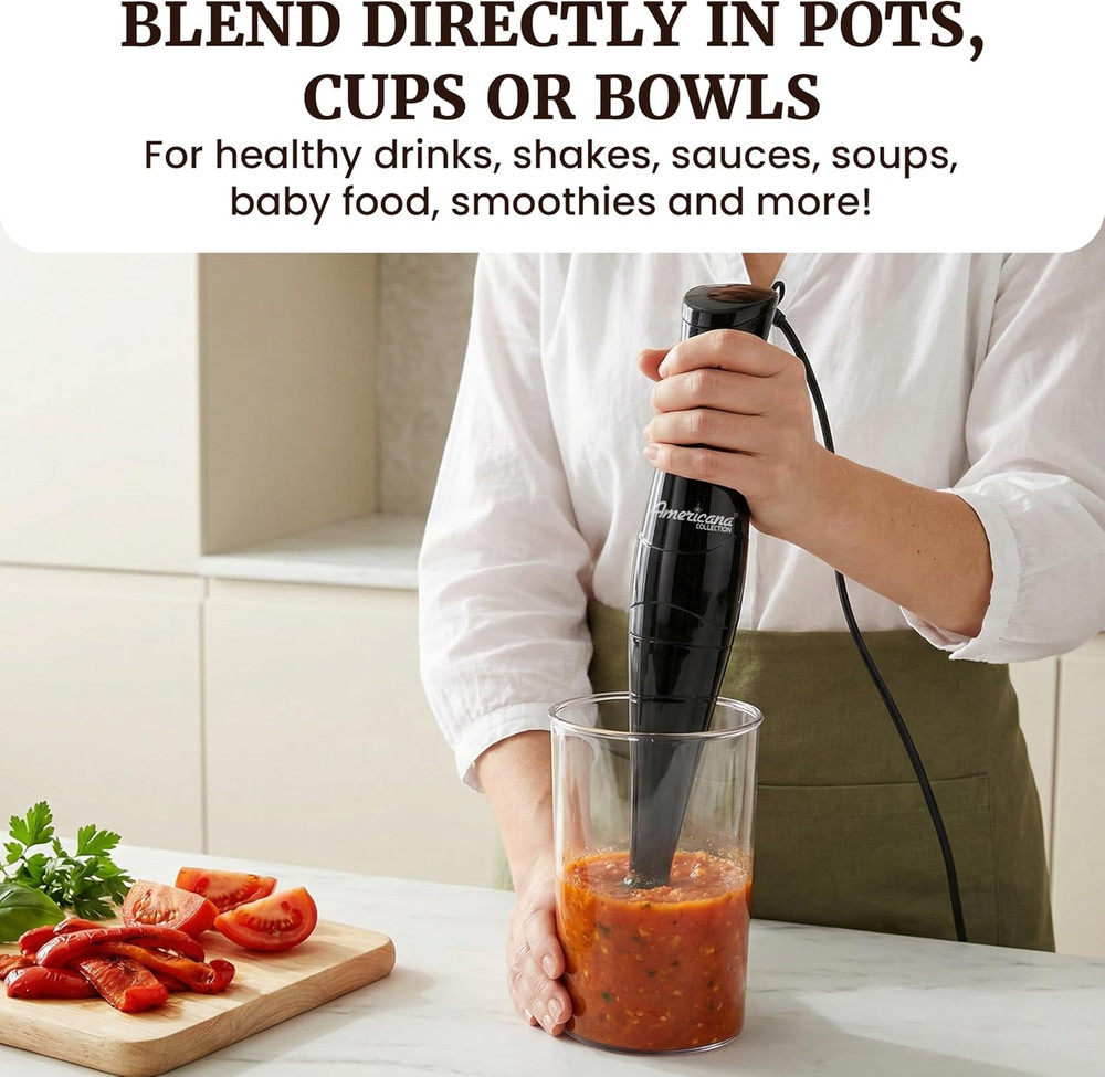 EHB2425B Electric Immersion, Mixer, Chopper, 1-Touch Control Hand Blender, 15...