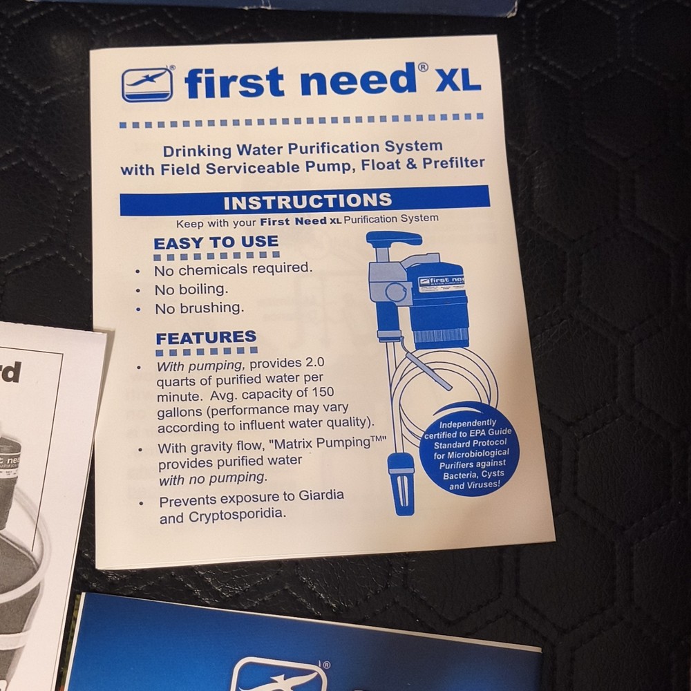 General Ecology First Need XL Portable Water Purifier Pump, Structured Matrix, …