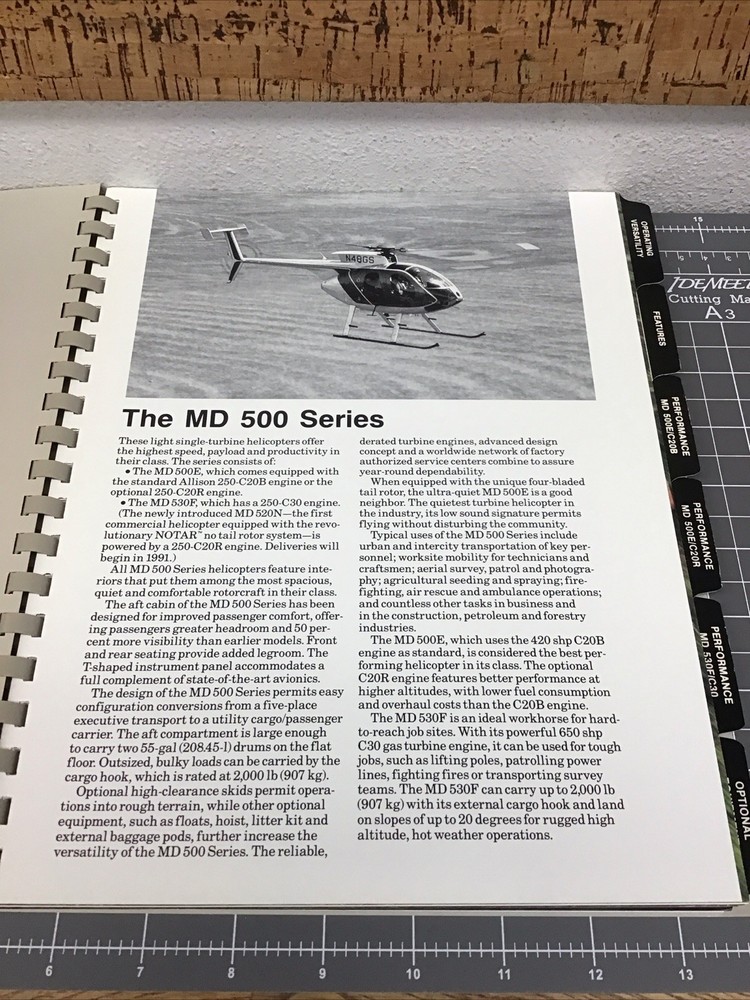 Original McDonnell Douglas MD 500E/MD 539F Technical Description QU-1