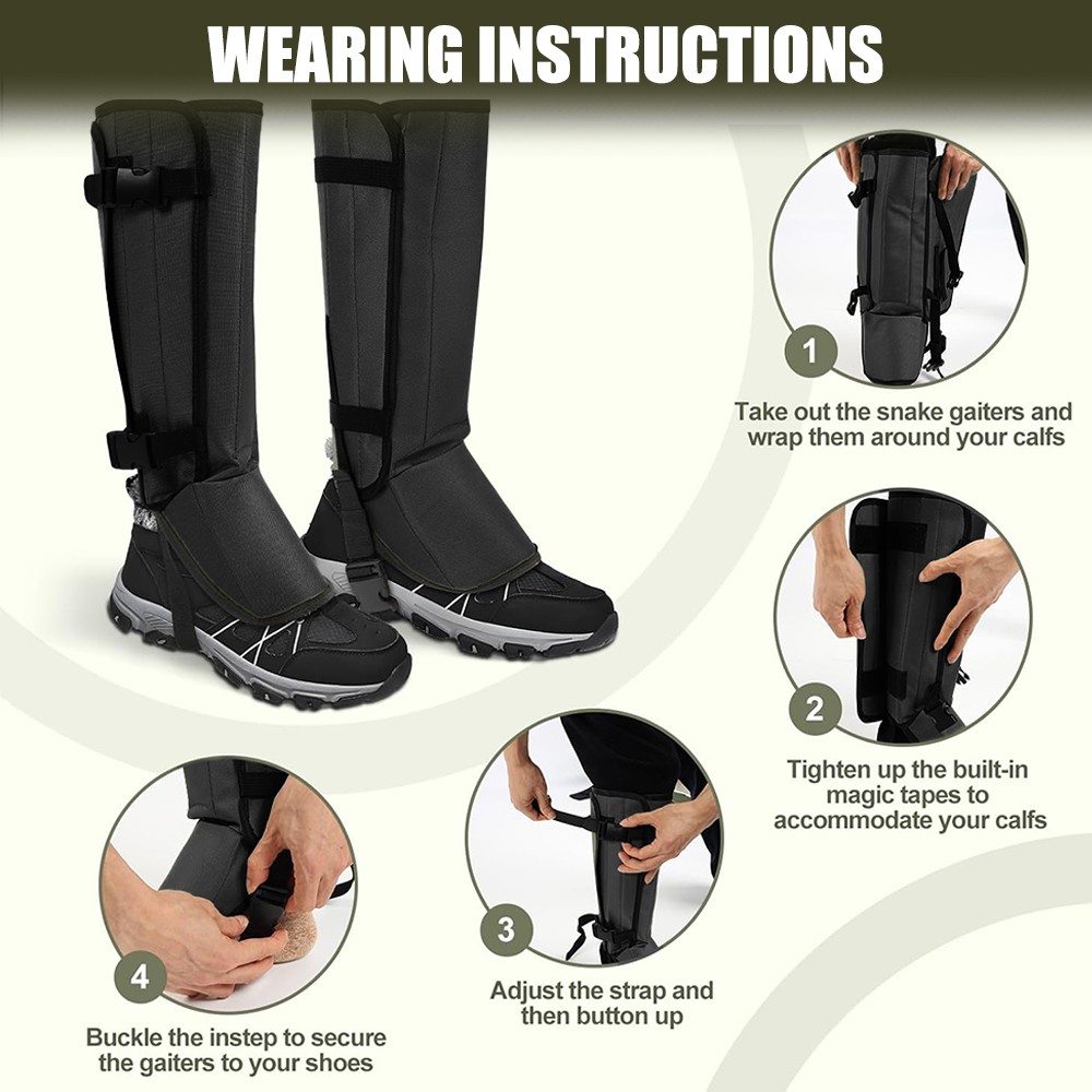 Anti-Bite Snake Guards Waterproof Leg Protection Gaiters Cover fr Outdoor Hiking