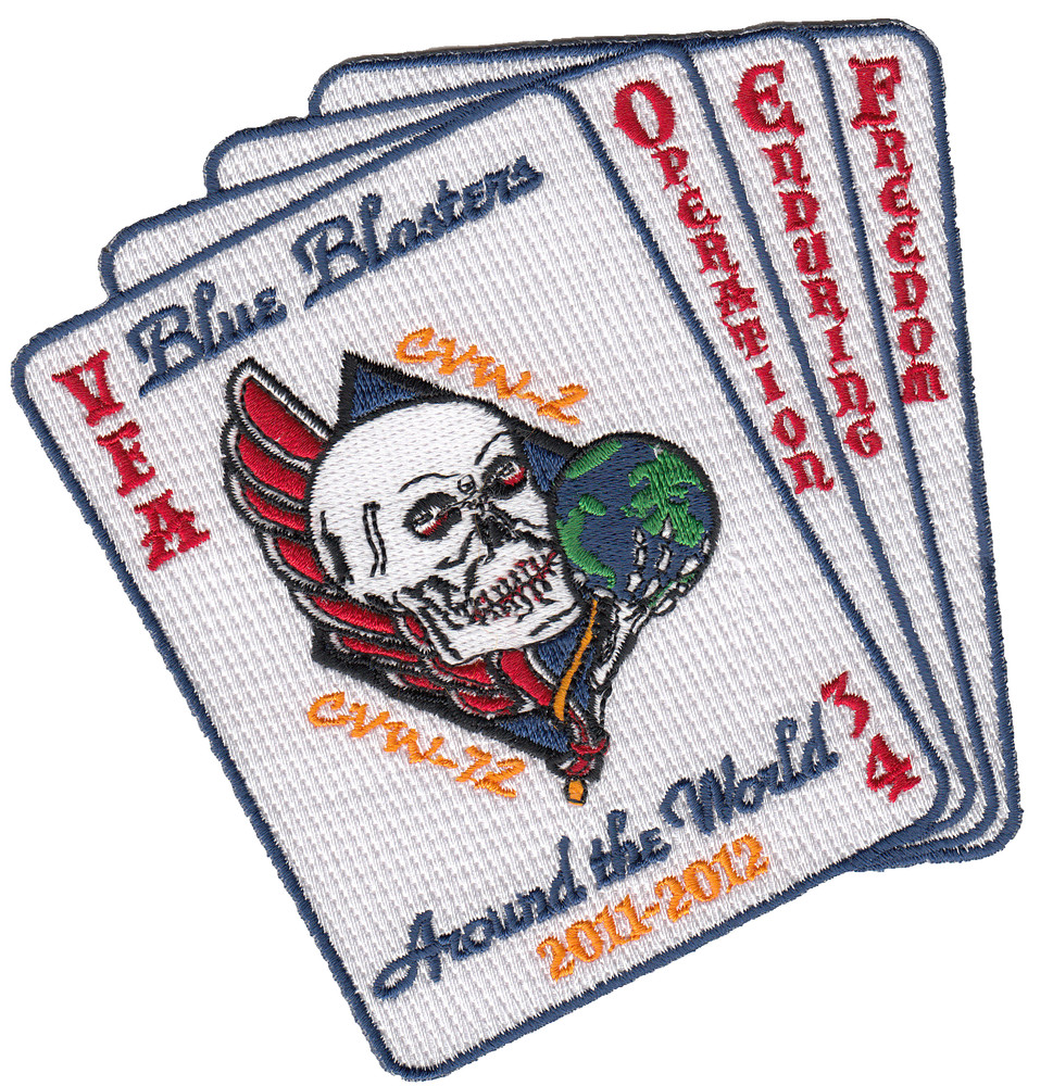 VFA-34 BLUE BLASTERS AROUND THE WORLD 2011 - 2012 CRUISE CARD PATCH