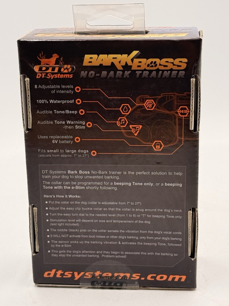 D.T. SYSTEMS BARK-BOSS NO-BARK TRAINER COLLAR BLACK