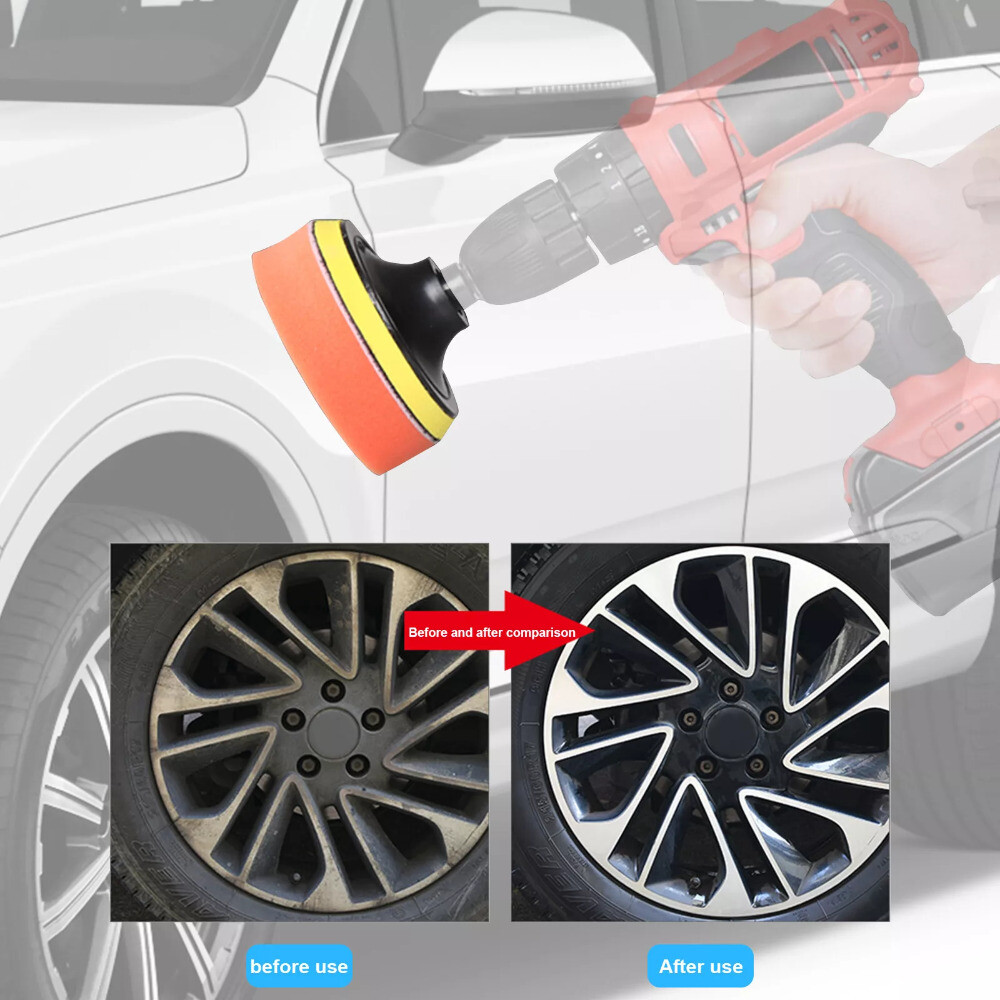 31PCS Foam Drill Polishing Pads Kit Car Hub Waxing Buffing Wheel Polisher 3"
