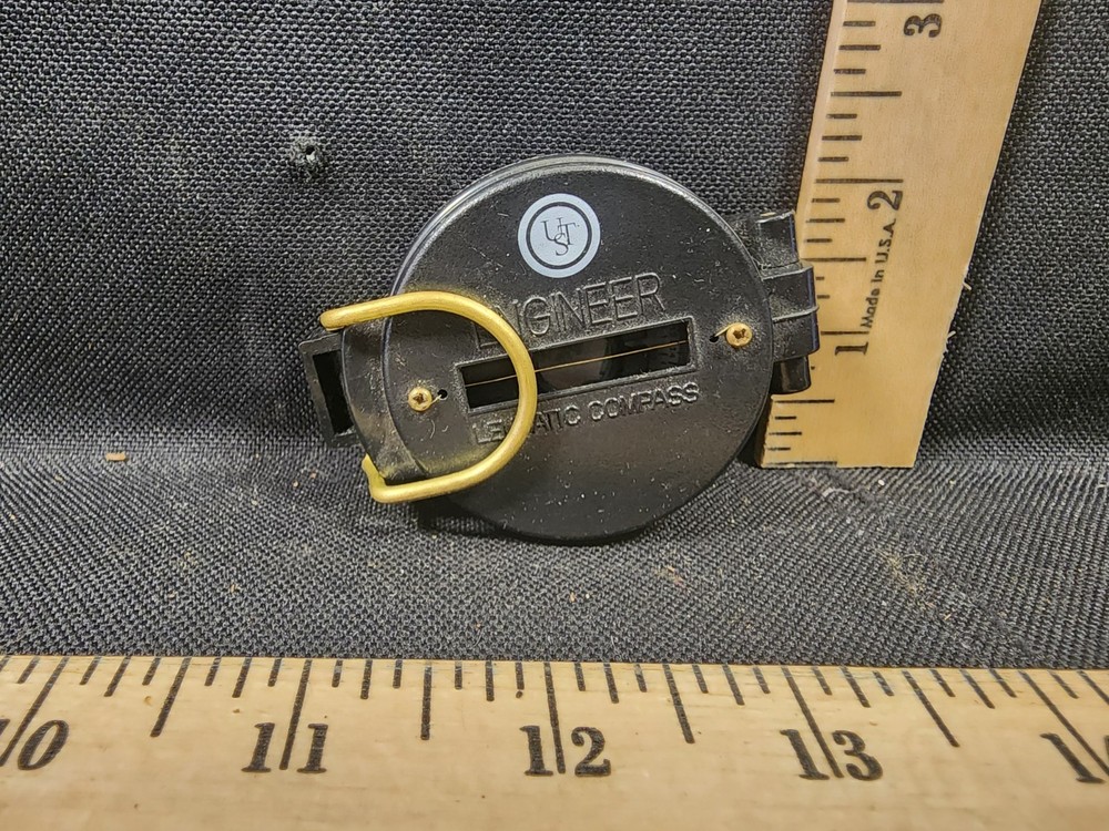 Vintage UST Engineer Directional Compass Black Plastic Compass Navigation