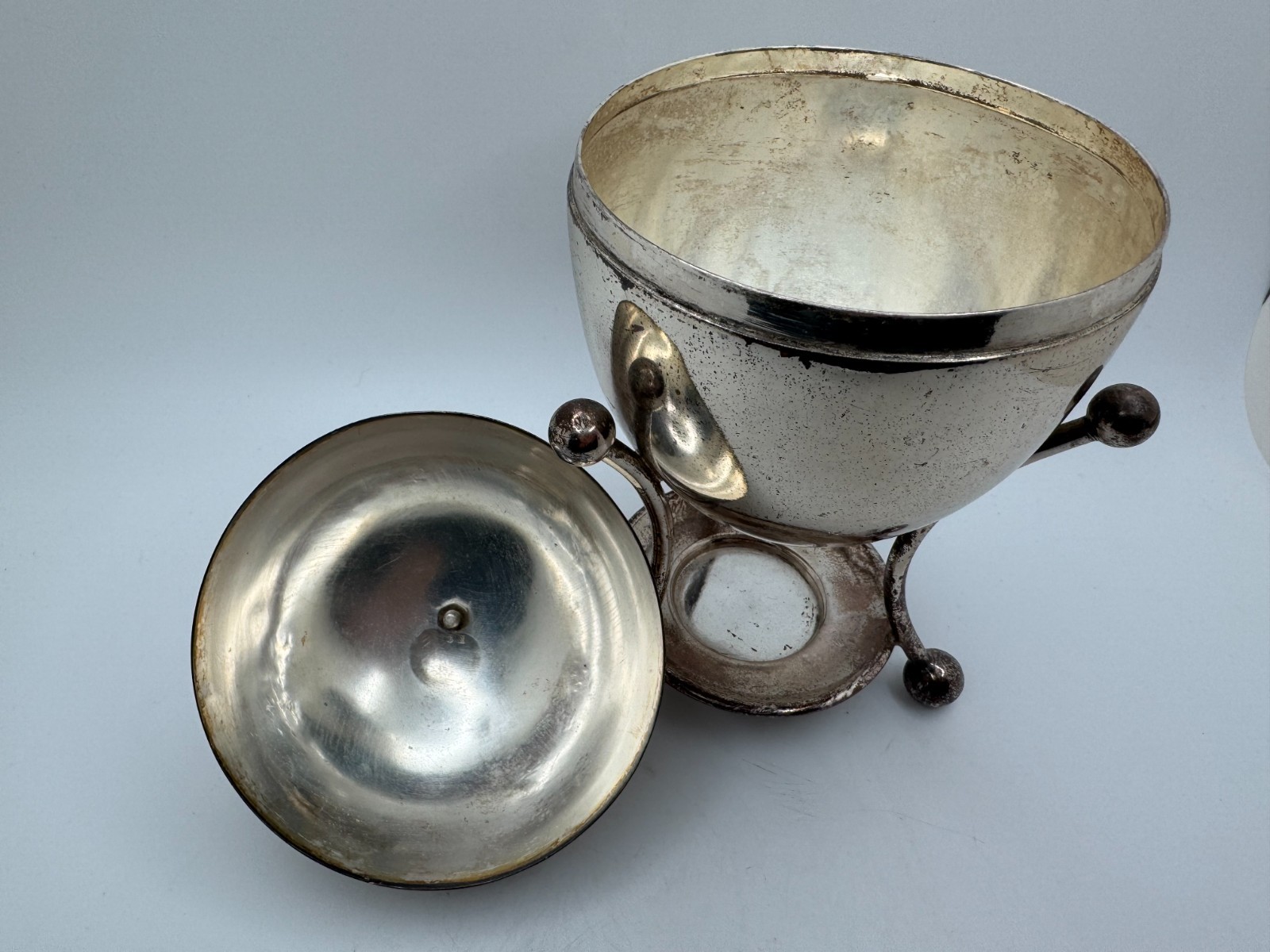 Antique English Silver Plated Egg Coddler, c. 1890-1930, No Egg Holder or Burner