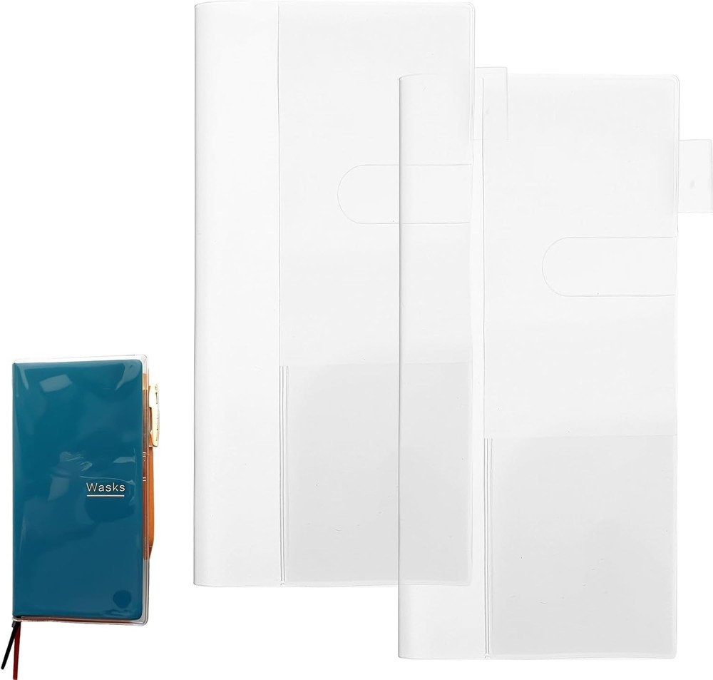 2-Pack Transparent PVC Book Covers for Notebooks & Planners