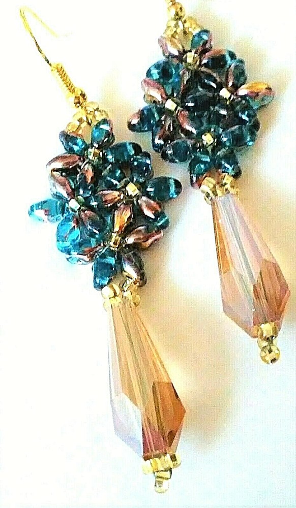 Handmade Capri Gold Drop Earrings
