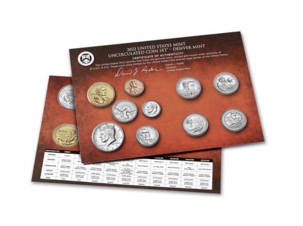 2022 United States Mint Uncirculated Coin Set D - P 20 Coins Sealed Box #C396