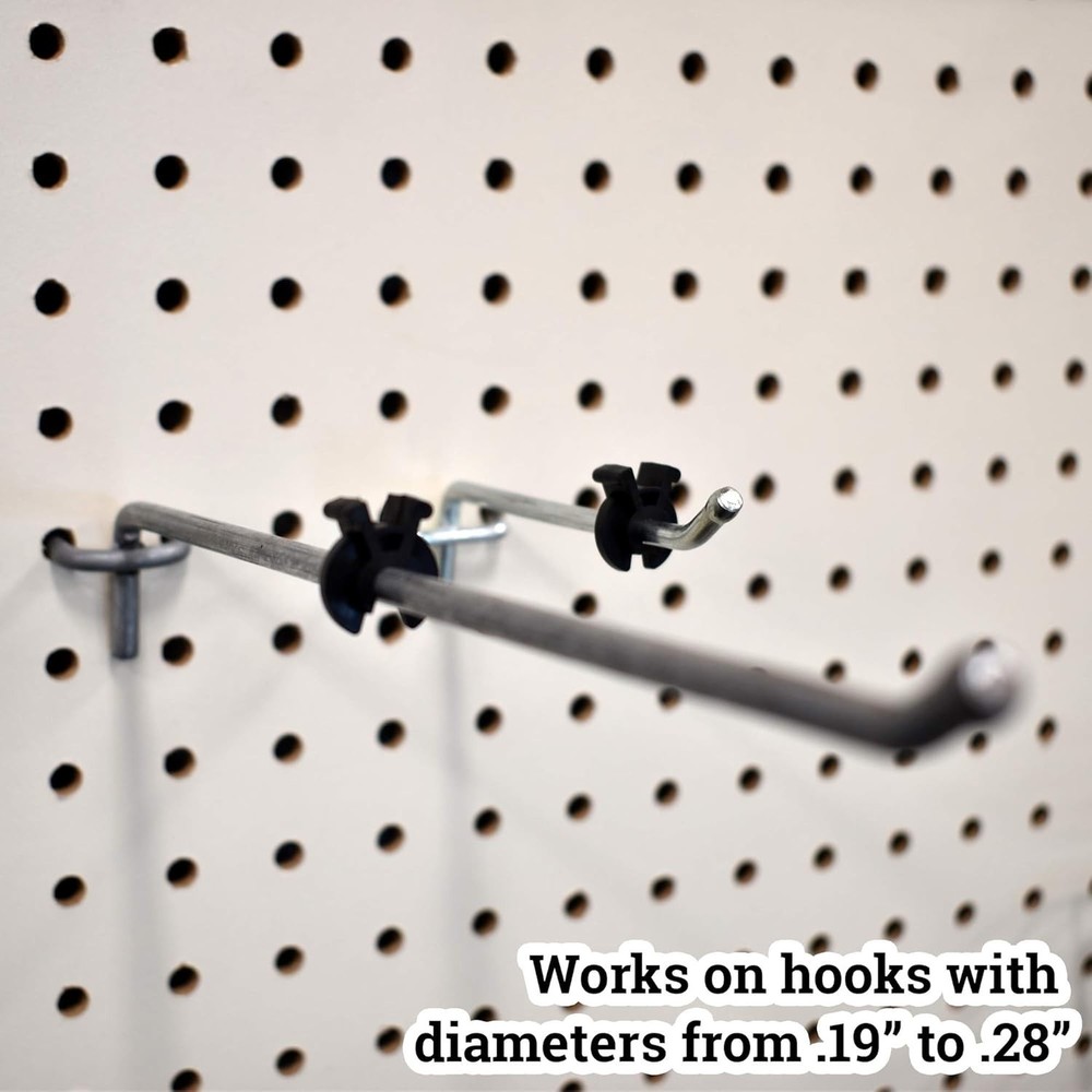 Black Peg Hook Stoppers, Squeeze & Pinch Inventory Control Clips to Help Keep Me