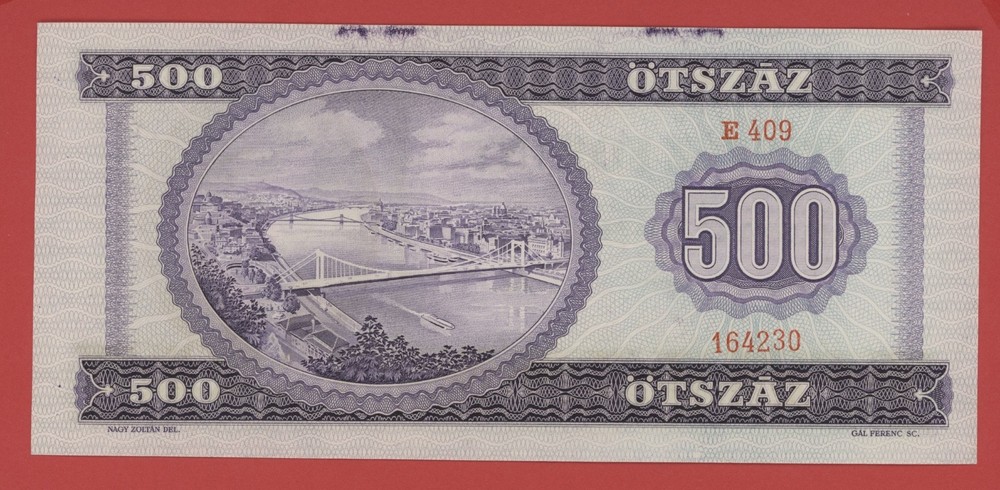 HUNGARY 500 FORINT 1969 PICK # 172a UNC.