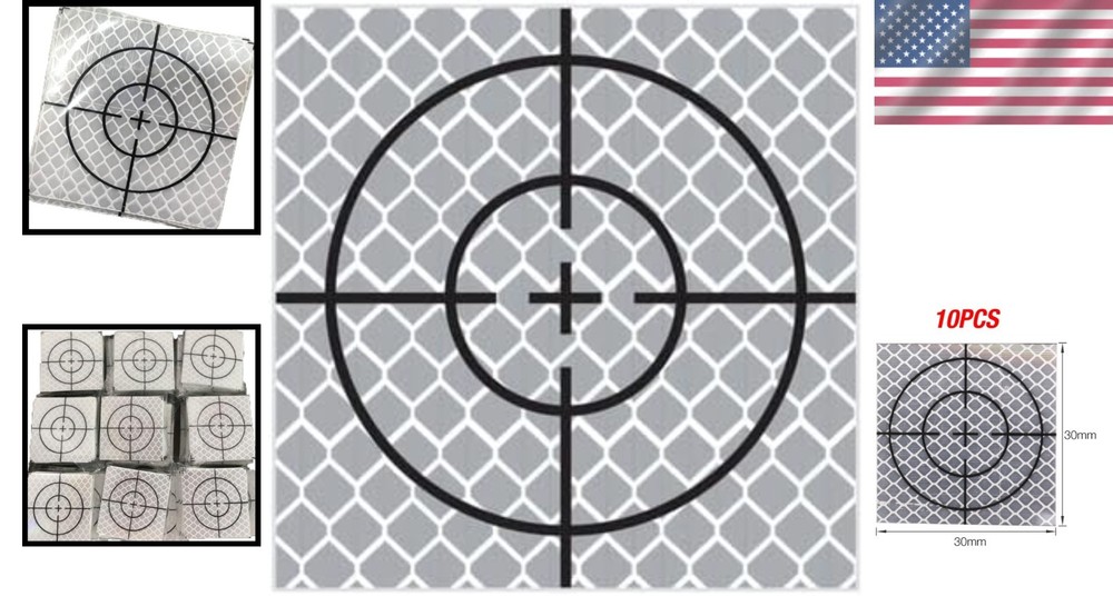 Durable Reflective Target Sheets for Construction & Surveying – 10 Sheets Pack