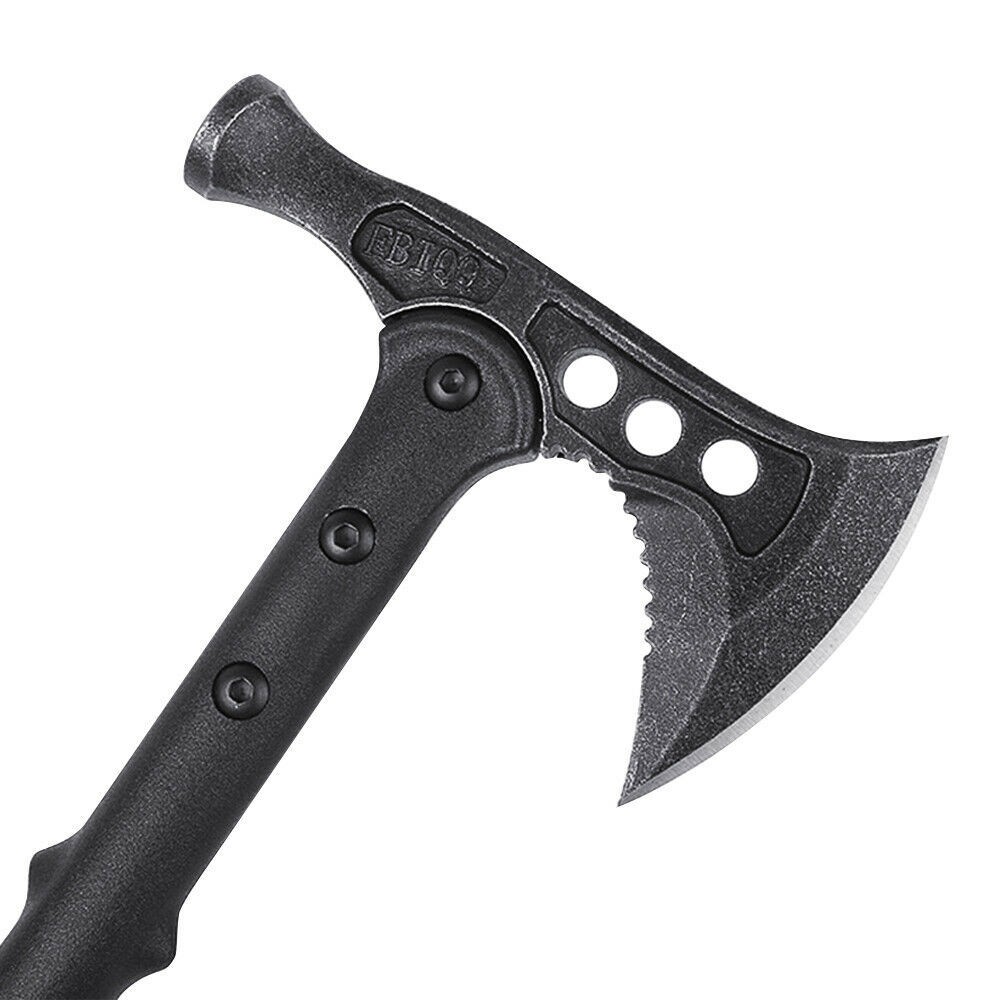 16" Camping Tactical Tomahawk Axe Hunting Survival Knife Tools w/ Nylon Sheath