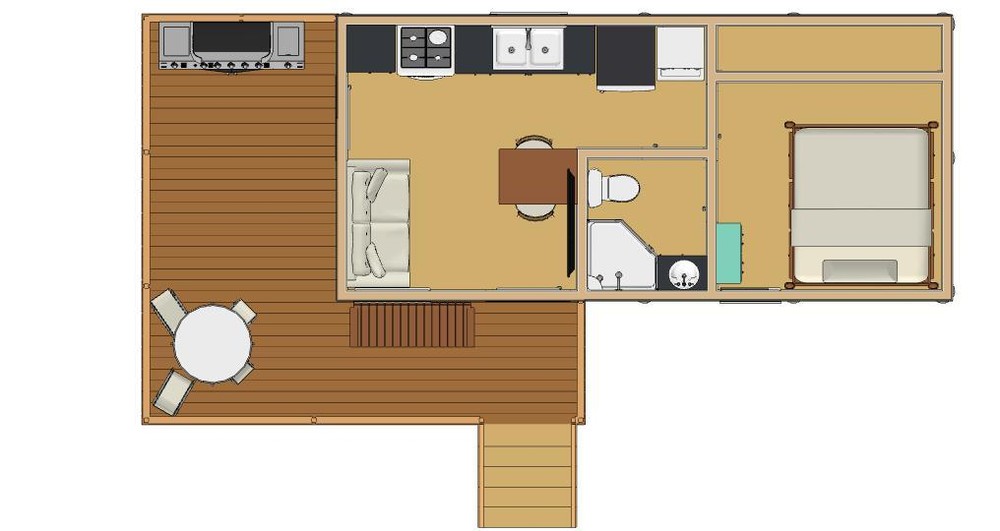 319sqft -12'x26'a Tiny House design - ala cart