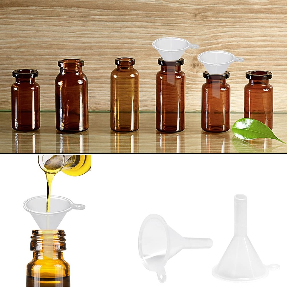 30 Pcs Small Mini Clear Plastic Funnels for Lab Bottles, Essential Oils, Perfume