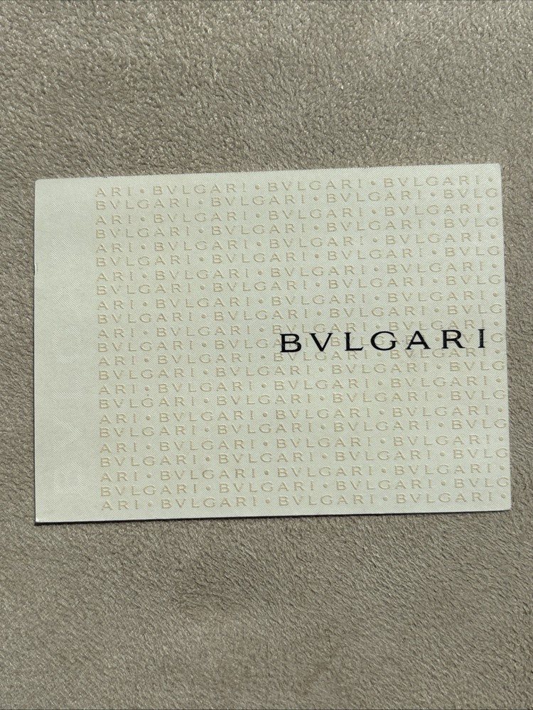Bvlgari Certificate of Authenticity Card
