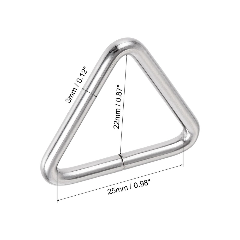 Metal Triangle Ring Buckle 0.98" (25mm) Inner Width 20pcs