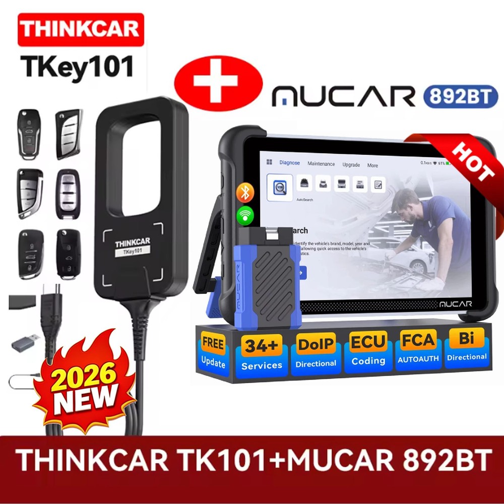 MUCAR 892BT Car Diagnostic Tool OBD2 Auto Scanner 35 Reset TKEY101 IMMO Key Code