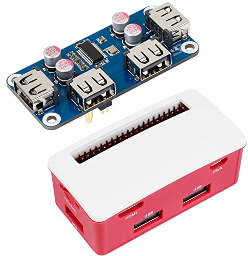 USB HUB HAT Board with ABS Case Box for Raspberry Pi Zero 2W/2WH/Zero,