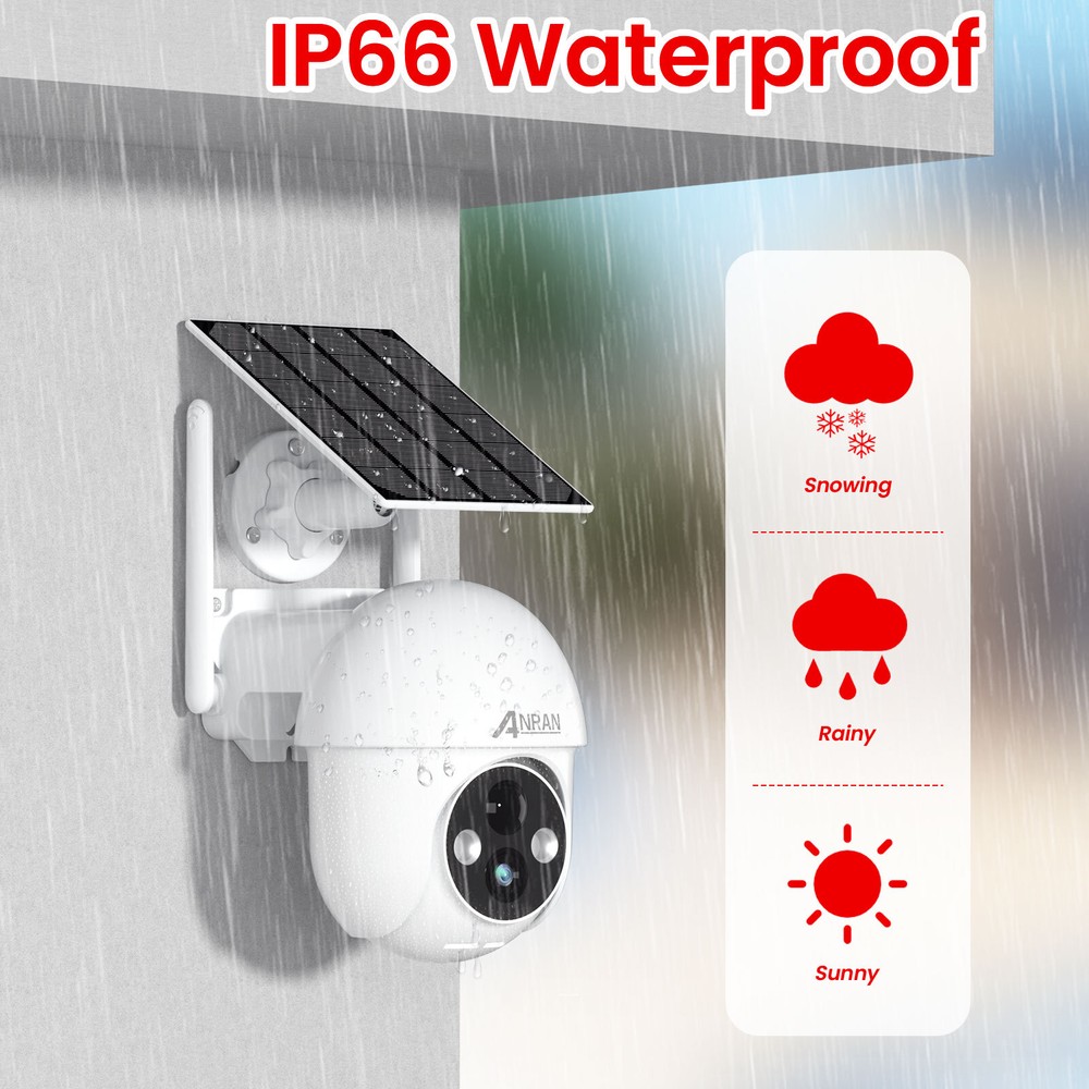 Outdoor Wireless Security Camera System Solar Battery Powered WIFI Audio Camera